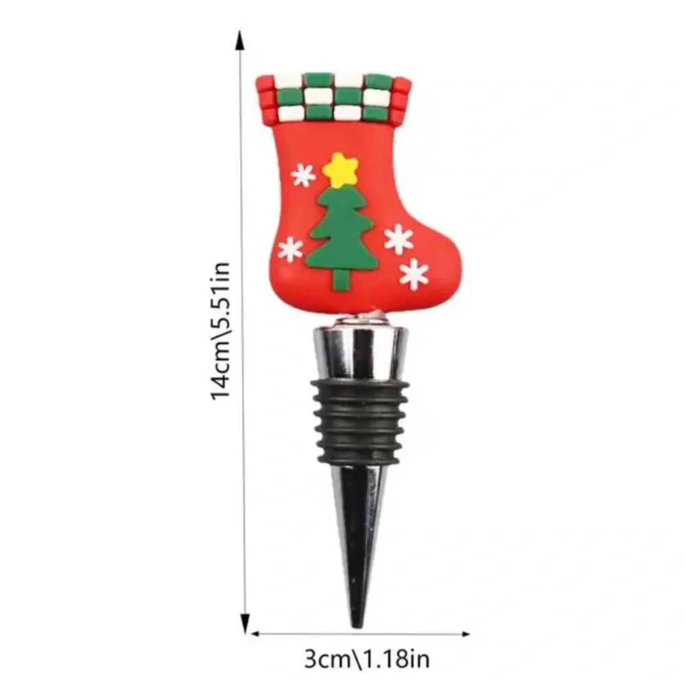 Festive Red Stocking Beverage Stopper